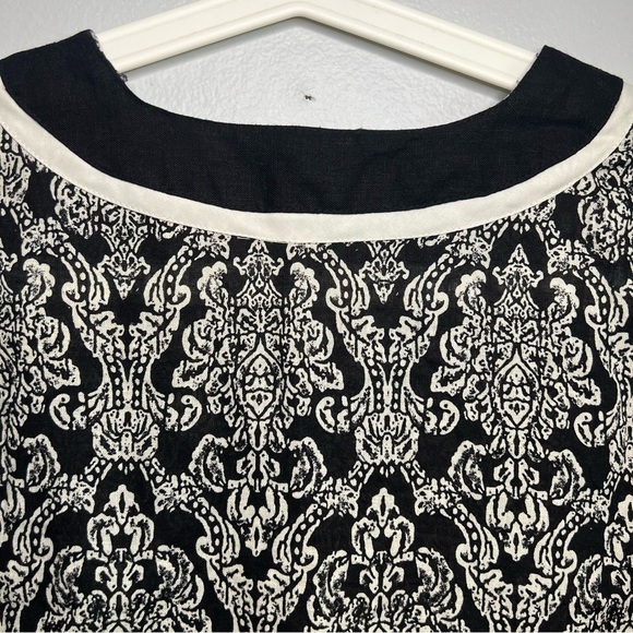 Marisa Christina Women’s Linen Blouse Tunic Size S Black White Unique Design - Picture 6 of 7